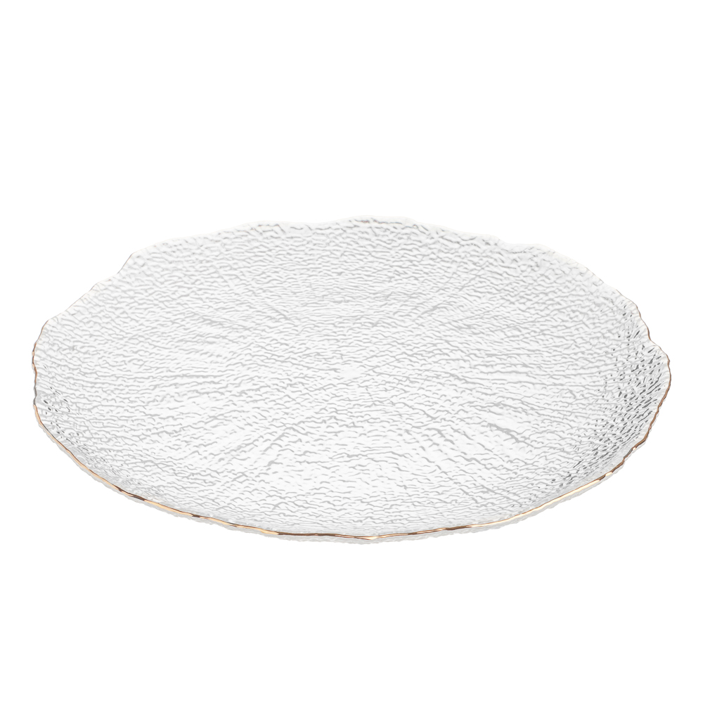 MILLIMI Винтаж Тарелка подстановочная 26см, стекло, золото, арт.№ 820-670