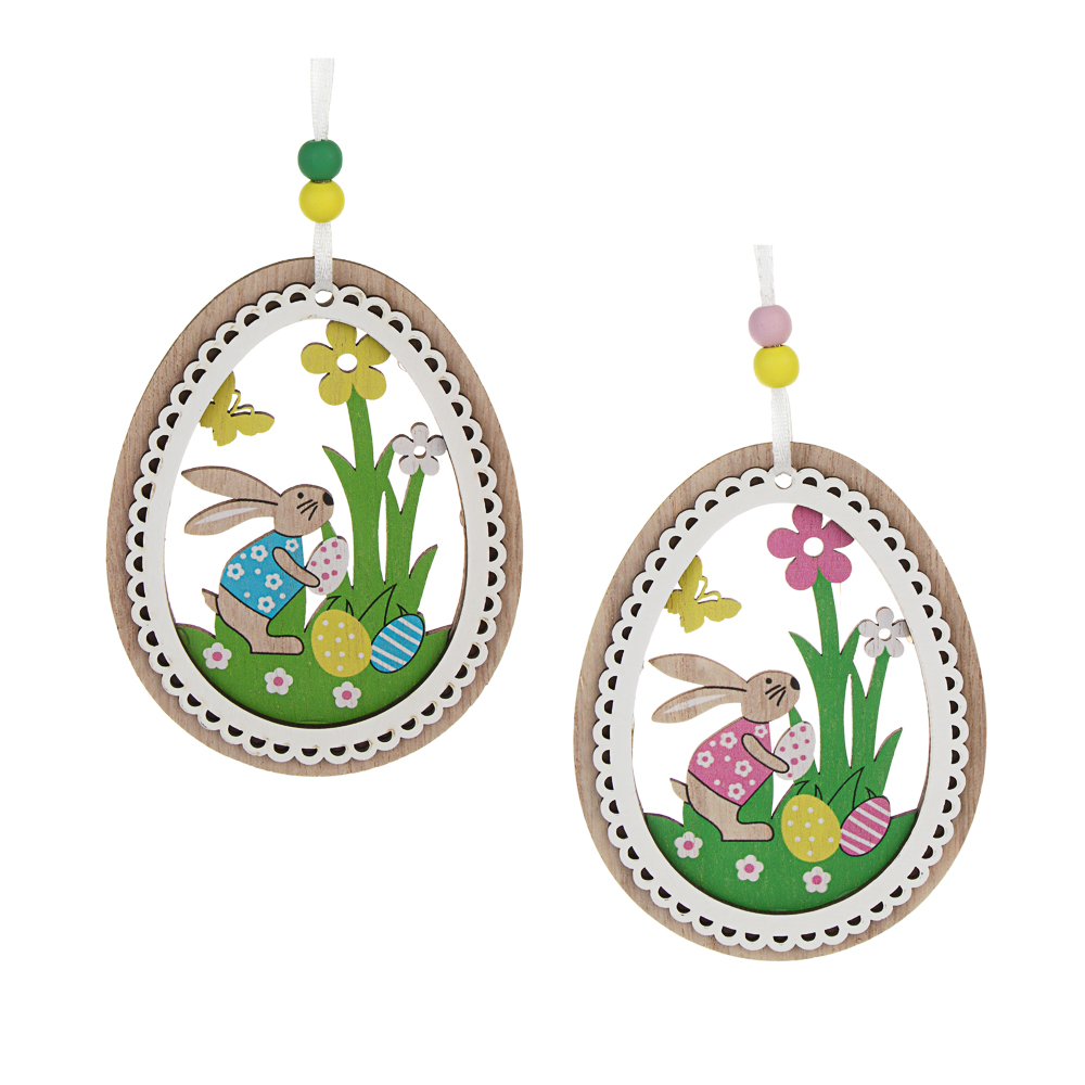 Подвеска декоративная пасхальная тм LADECOR деревянная, 12 см, арт.№ 535-226