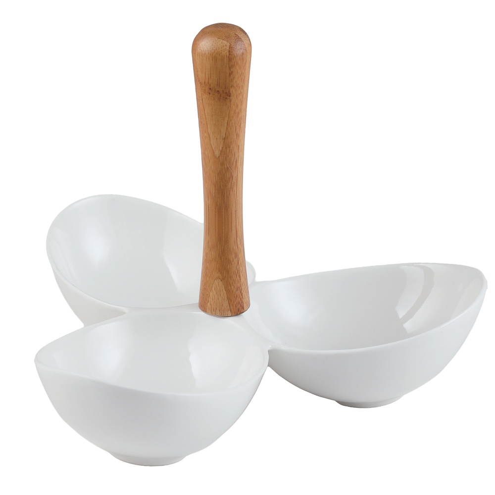 Менажница тм MILLIMI, 22,5х20.5х16см, фарфор, бамбук, арт.№ 816-279