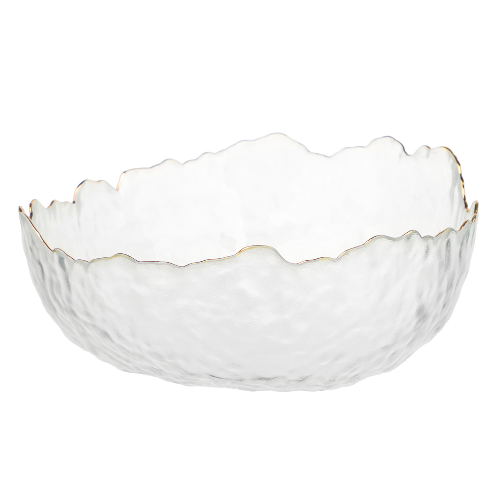 MILLIMI Салатник 20x20x9cm стекло, прозрачный с золотой каймой, арт.№ 877-750