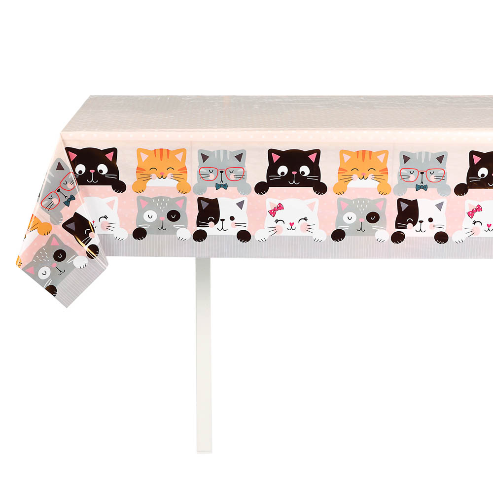Скатерть Кошки с ушками, 120x180 см, полиэтилен, арт.№ 530-445
