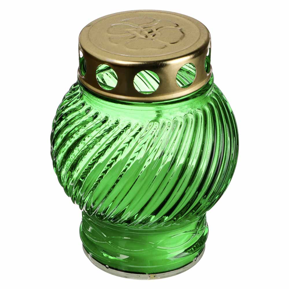 Свеча парафиновая поминальная в стеклянном подсвечнике, 11,5х8,5см, 4 цвета, арт.№ 527-005