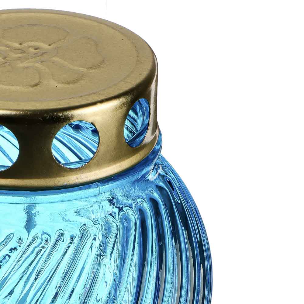 Свеча парафиновая поминальная в стеклянном подсвечнике, 11,5х8,5см, 4 цвета, арт.№ 527-005