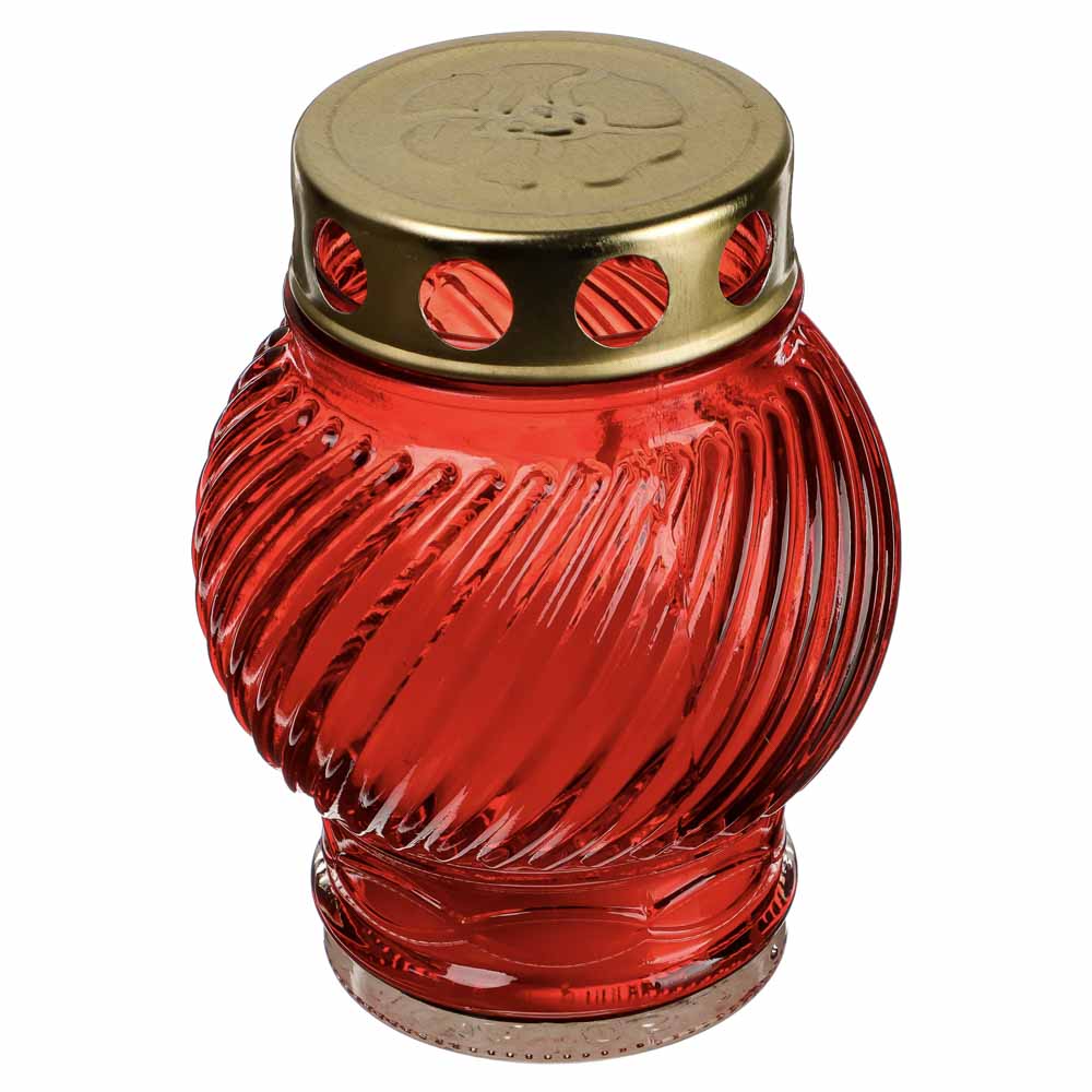 Свеча парафиновая поминальная в стеклянном подсвечнике, 11,5х8,5см, 4 цвета, арт.№ 527-005