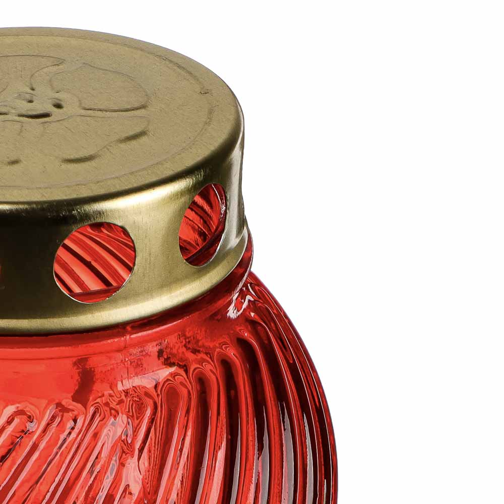 Свеча парафиновая поминальная в стеклянном подсвечнике, 11,5х8,5см, 4 цвета, арт.№ 527-005