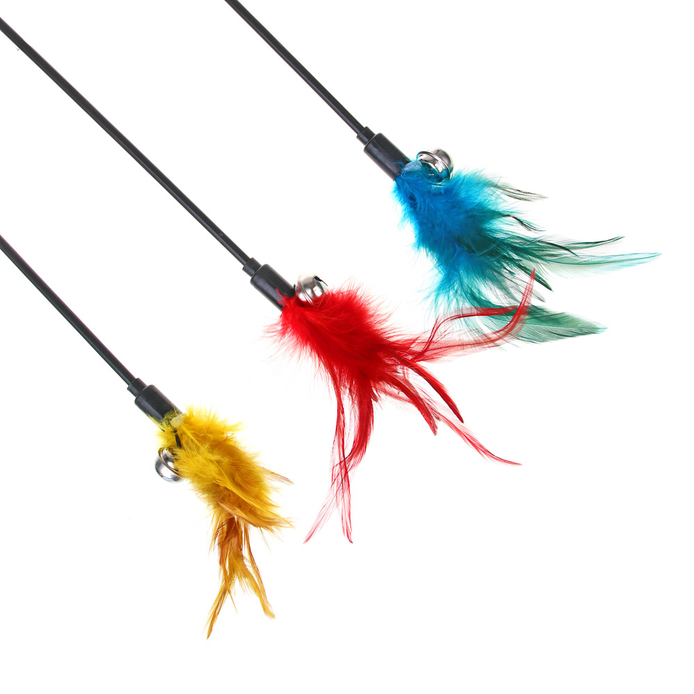 VETTA Игрушка-дразнилка для домашних животных, пластмасса, перья, 50 см, арт.№ 273-180