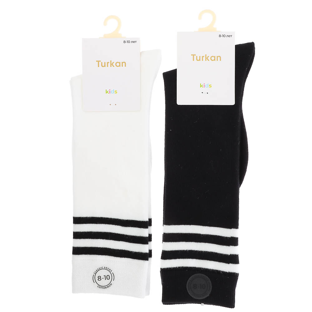 Гольфы в полоску, тм Turkan, 90% хлопок, 8% п/а, 2% лайкра, размер 8-10 лет (18-20), разноцветные, арт.№ 019-628