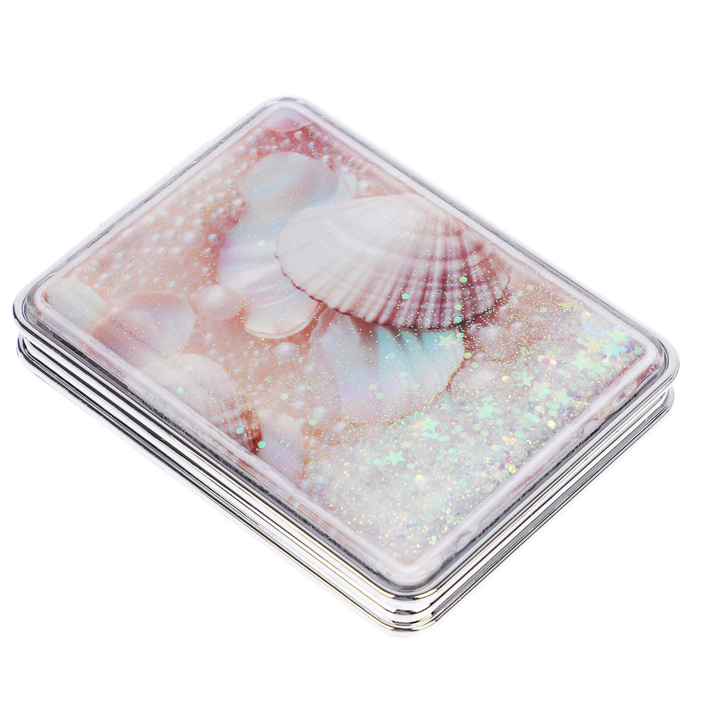 ЮНИLOOK Зеркало карманное, пластик, стекло, 8х5,8см, 6-12 дизайнов, арт.№ 301-240