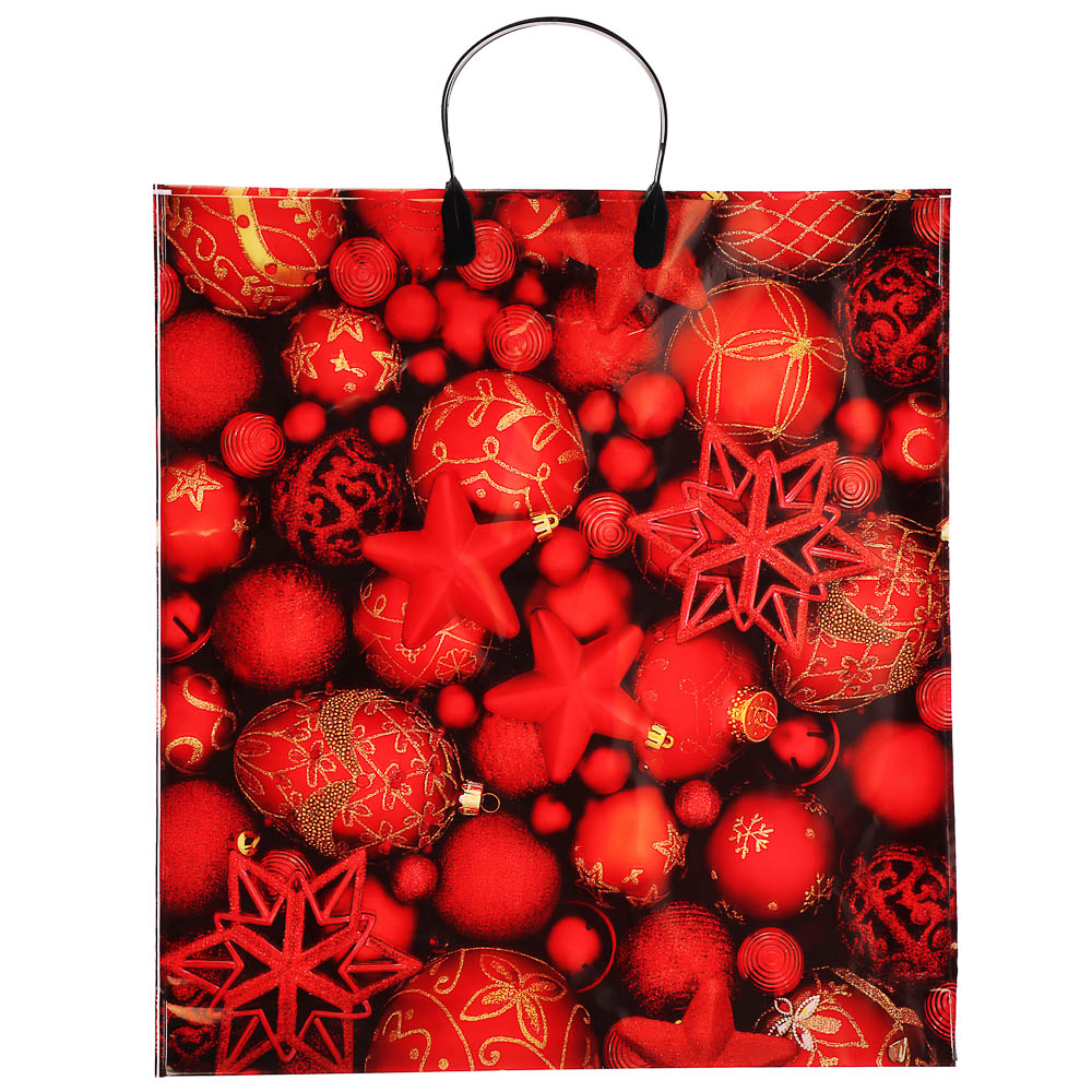 Пакет с пластиковой ручкой  40*44+3 «Новый год» 2 дизайна в асс., арт.№ 568-266