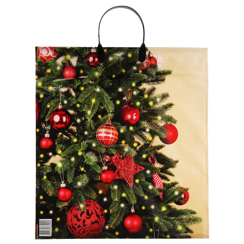 Пакет с пластиковой ручкой  40*44+3 «Новый год» 2 дизайна в асс., арт.№ 568-266