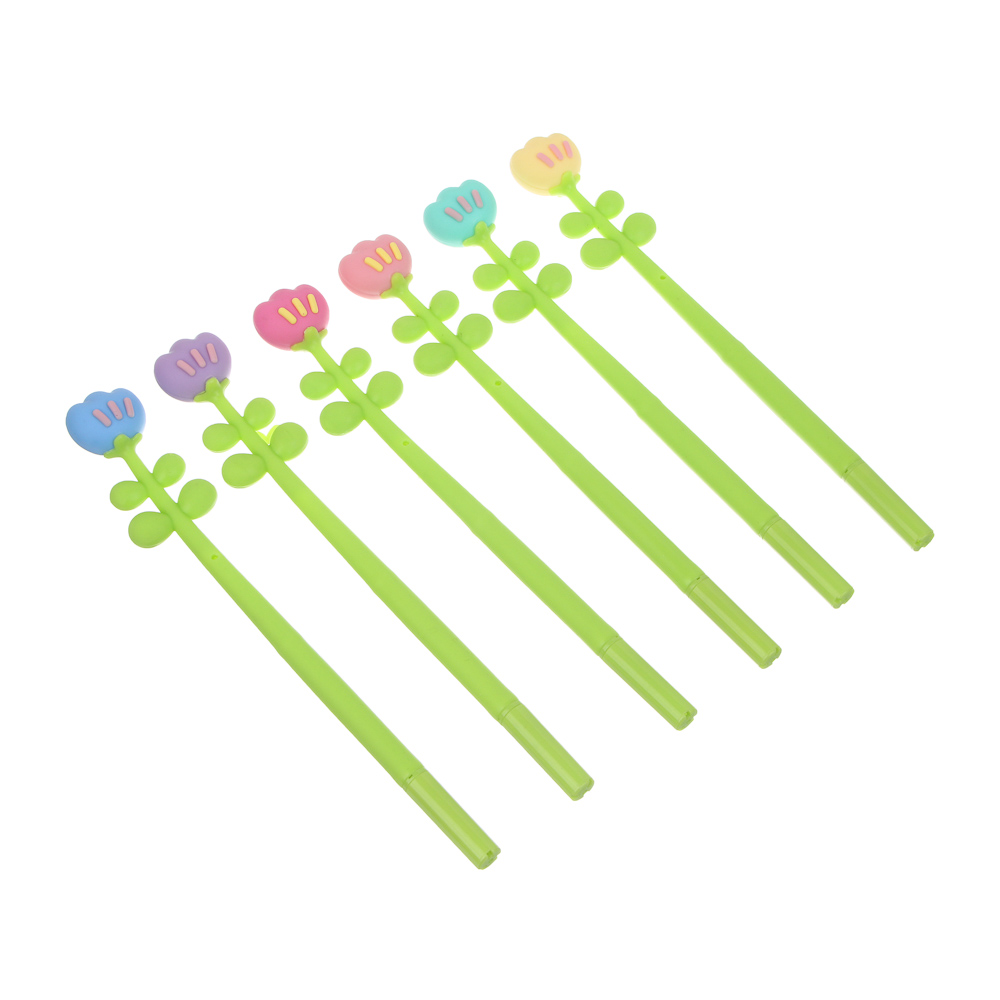 Ручка гелевая силиконовая синяя "Тюльпан", шоу-бокс, арт.№ 591-322