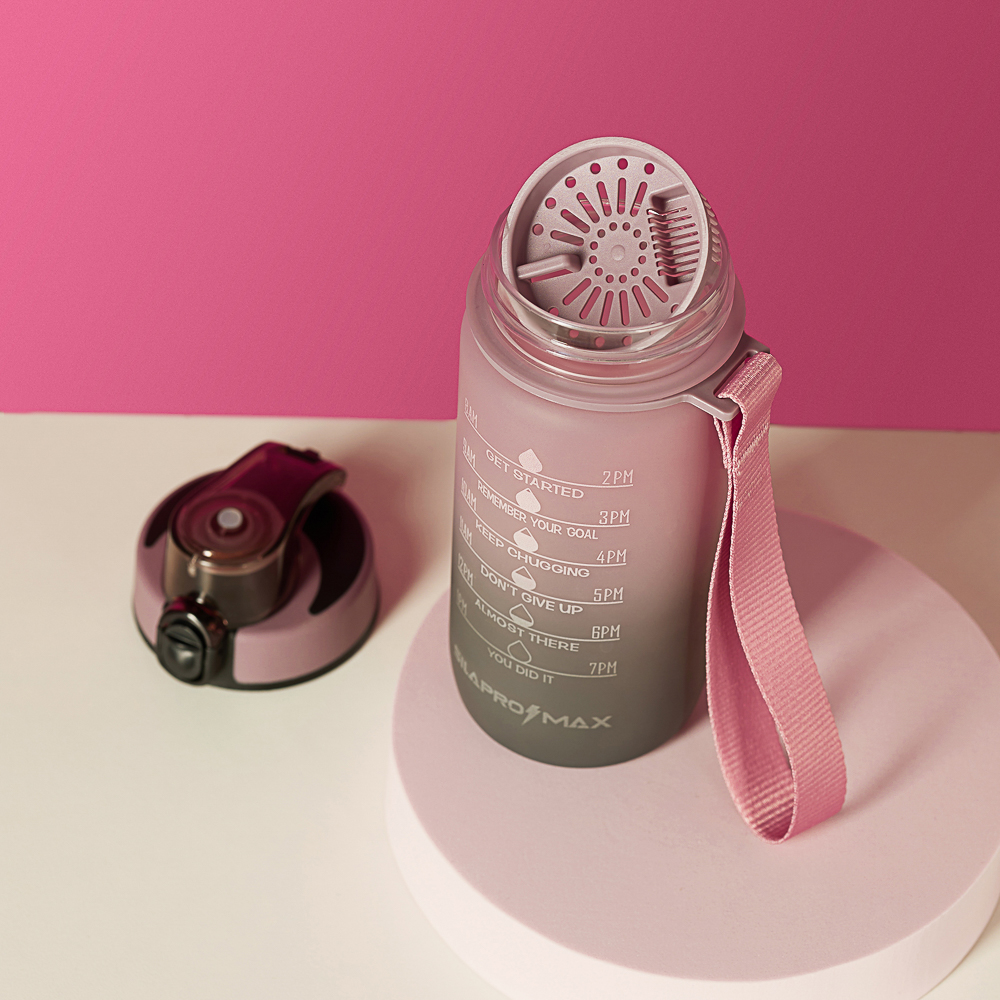 SILAPRO MAX Бутылка спортивная с замком, ULTIMATE GREY -ELDERBERRY, 550мл, РС, арт.№ 088-074