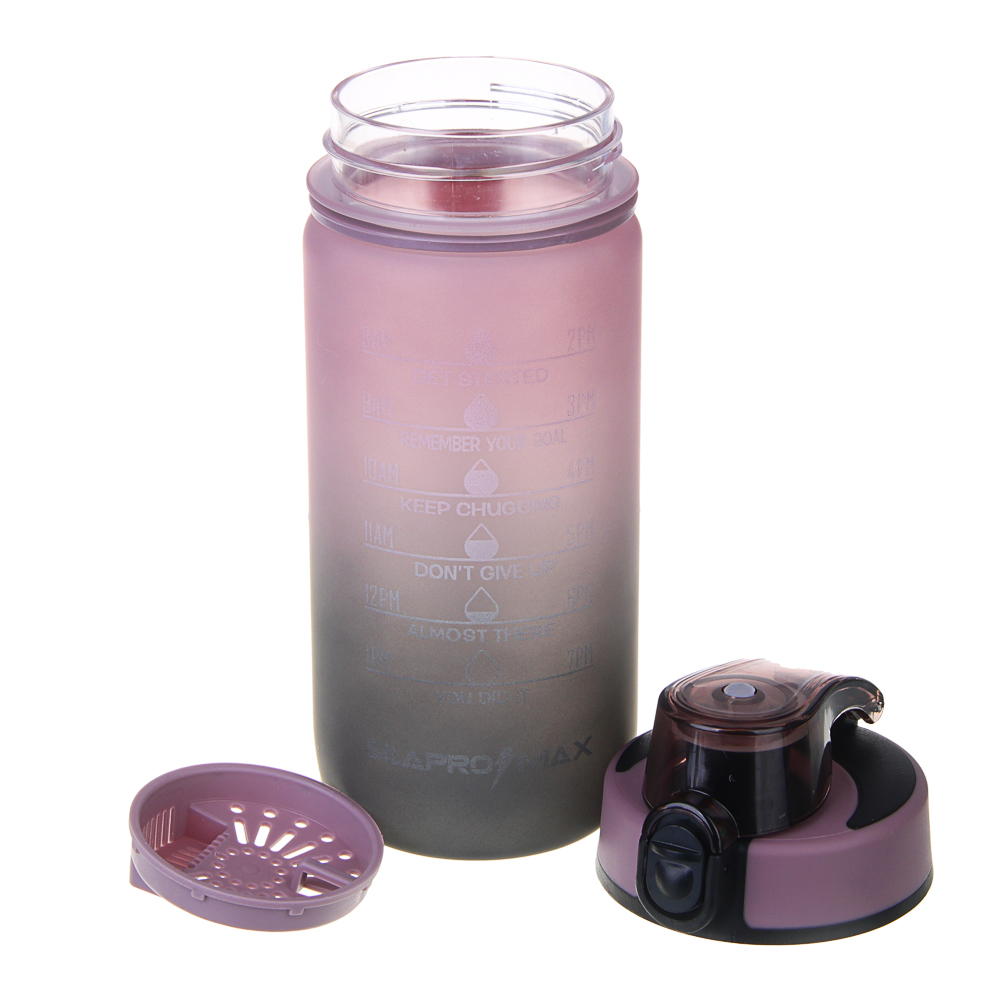 SILAPRO MAX Бутылка спортивная с замком, ULTIMATE GREY -ELDERBERRY, 550мл, РС, арт.№ 088-074