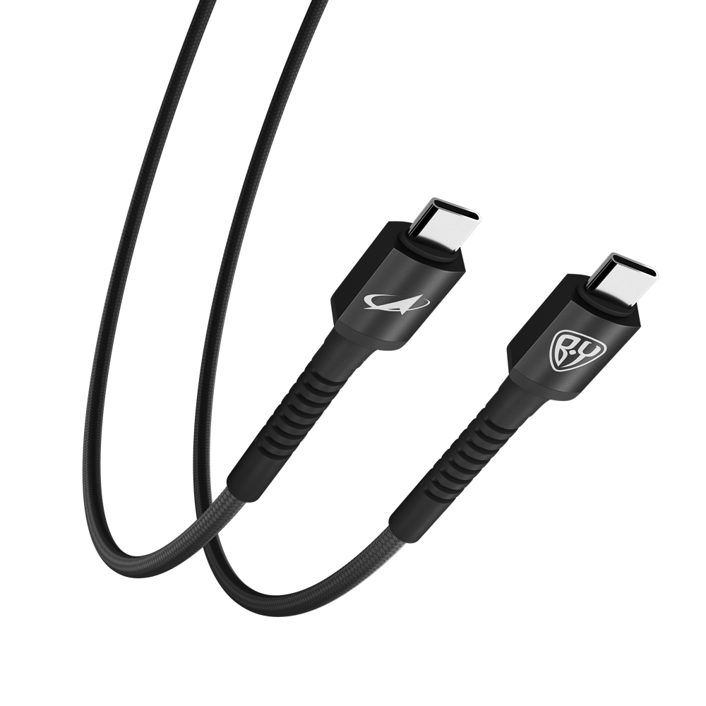 BY Роскосмос Кабель для зарядки XXL Type-C-Type-C, 1,5м, Быстрая зарядка 3А, PD 65W, черный, арт.№ 931-479