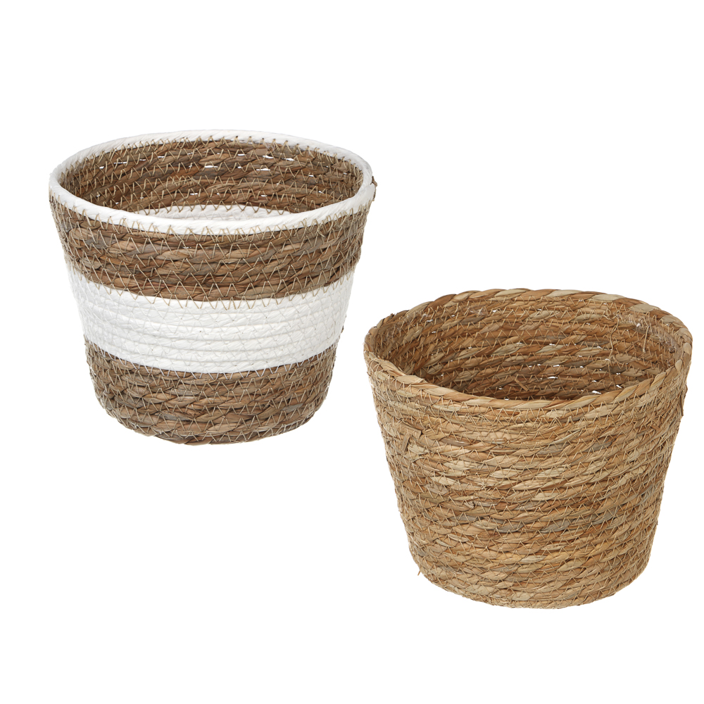 Кашпо плетеное тм INBLOOM, 17х12х14см, бумажный жгут, арт.№ 164-406