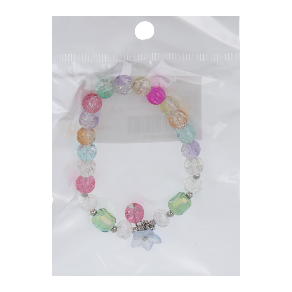 ЮНИLOOK Браслет с декором, d7см, d бусин 1см, 6 цветов, стекло, #4, арт.№ 316-381