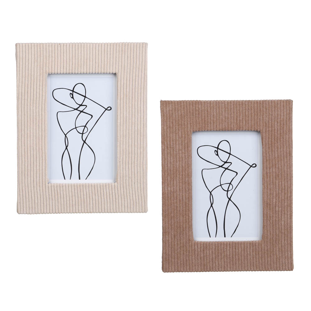 Фоторамка, 10х15 см, МДФ с тканью, 2 дизайна, арт.23-36, арт.№ 520-806