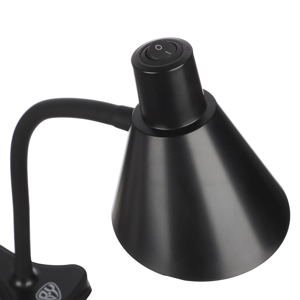 Светильник переносной настольный на прищепке BY, 230В, 5 Вт, 300Лм, металл, пластик, черный, арт.№ 476-442