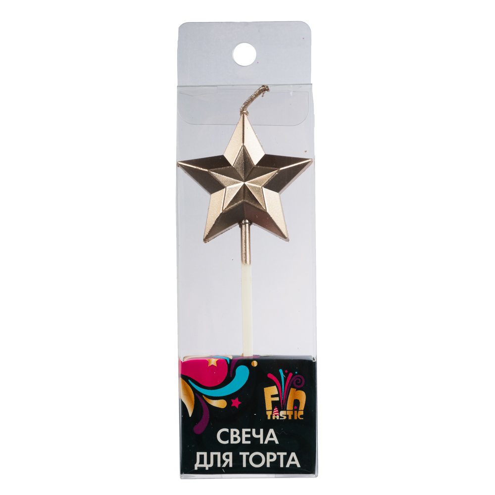 FNtastic Свеча для торта, сердечки, звездочки, 11 см, 4 цвета, парафин, арт.№ 506-202