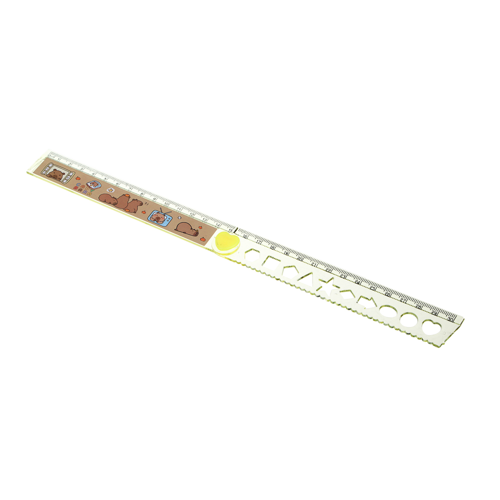 Набор канцелярский 4 пр., линейка раскладная, ластик, точилка, карандаш ч/гр "Капибара", ПВХ пенал, арт.№ 607-076