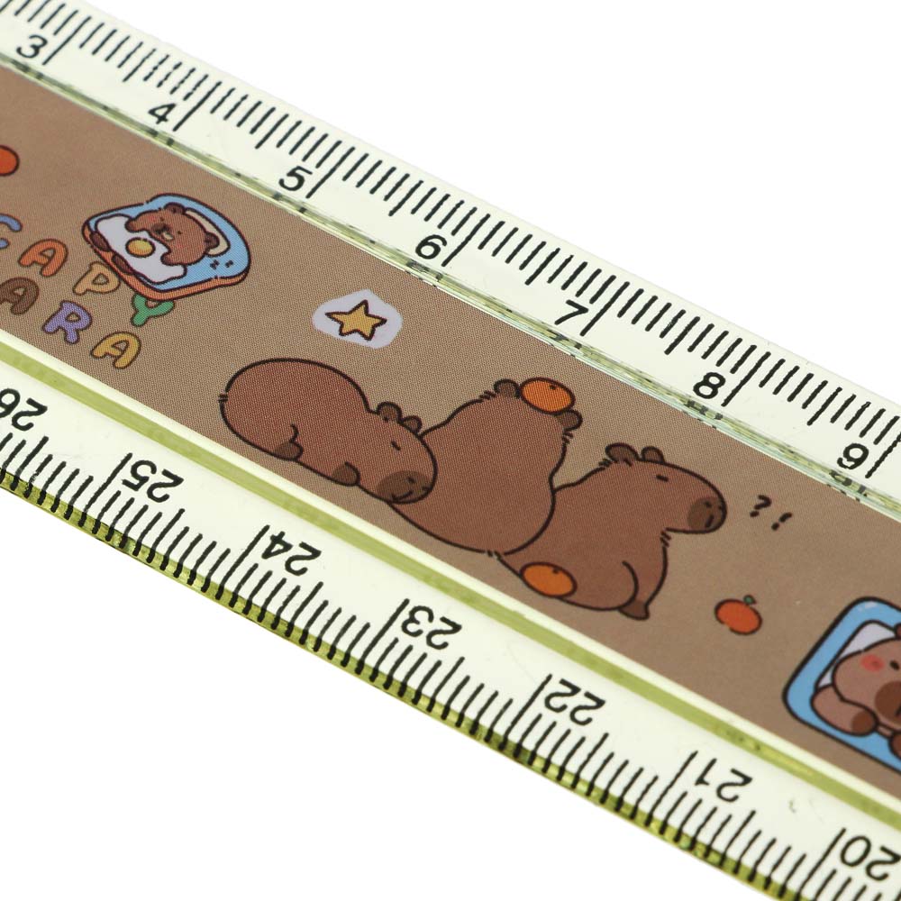 Набор канцелярский 4 пр., линейка раскладная, ластик, точилка, карандаш ч/гр "Капибара", ПВХ пенал, арт.№ 607-076