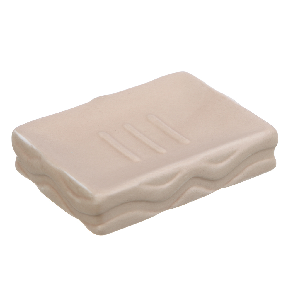 VETTA Мыльница, керамика, 12x9x2,5 см, волны, персиковый, арт.№ 478-170