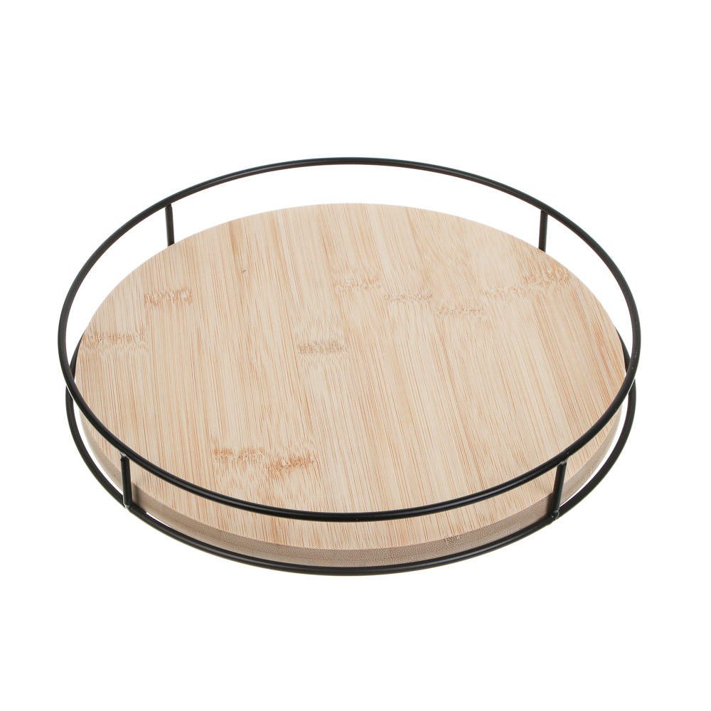 Поднос сервировочный с метал ручками тм Satoshi, 26x26x6 см, арт.№ 827-136