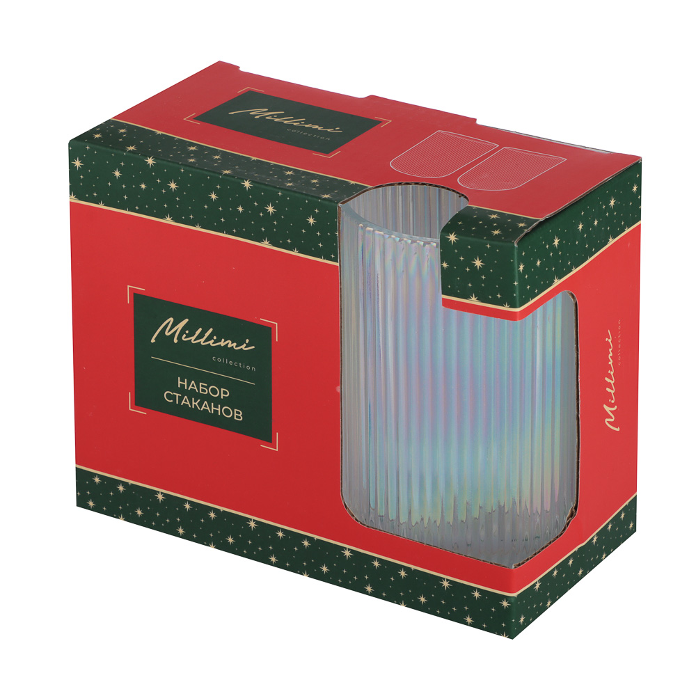 MILLIMI Набор стаканов 2шт, 380мл, стекло, перламутровый, арт.№ 820-672