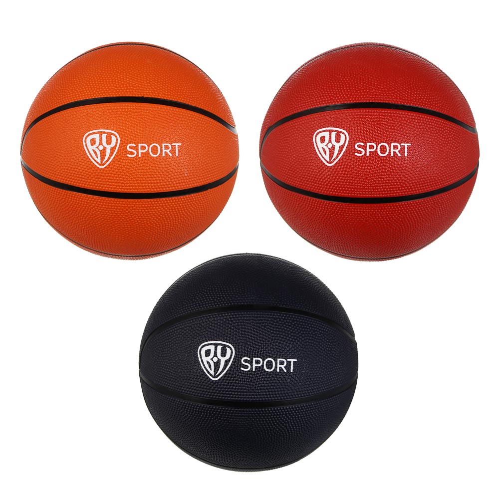 Мяч баскетбольный, тм BY SPORT, размер 7, 24см, резина, 550г (+-10%), 3 дизайна, арт.№ 128-015