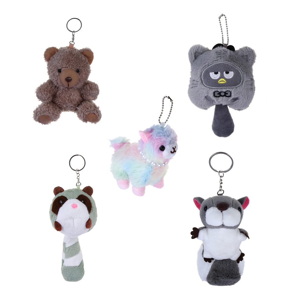 ИГРОЛЕНД Игрушка мягкая "Подвеска Зверёныш", 11-14 см, полиэстер, 5 видов, арт.№ 264-154