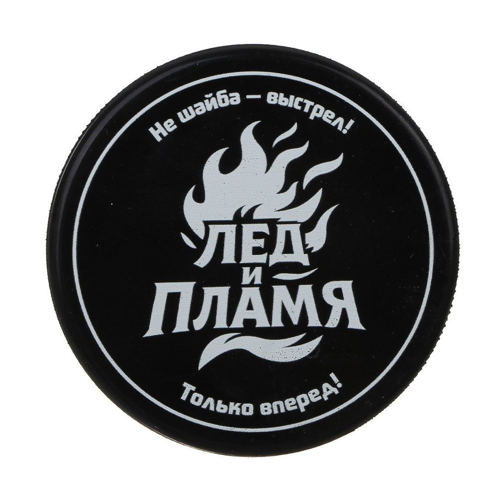 BY SPORT Шайба хоккейная с принтом, взрослая, 7.5х2.5см, резина, арт.№ 114-012