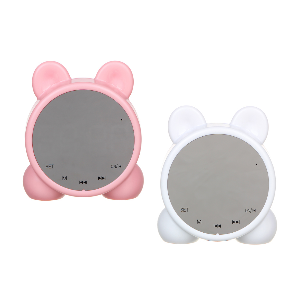 LADECOR CHRONO Часы-будильник с циферблатом 8х9.5х3.5см, FM, колонка, блютус, USB, пластик, 2 цвета, арт.№ 529-198