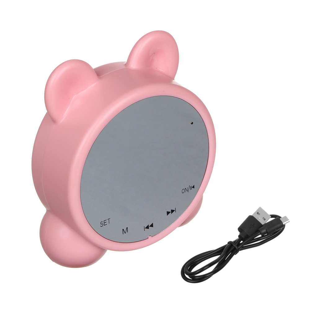 LADECOR CHRONO Часы-будильник с циферблатом 8х9.5х3.5см, FM, колонка, блютус, USB, пластик, 2 цвета, арт.№ 529-198