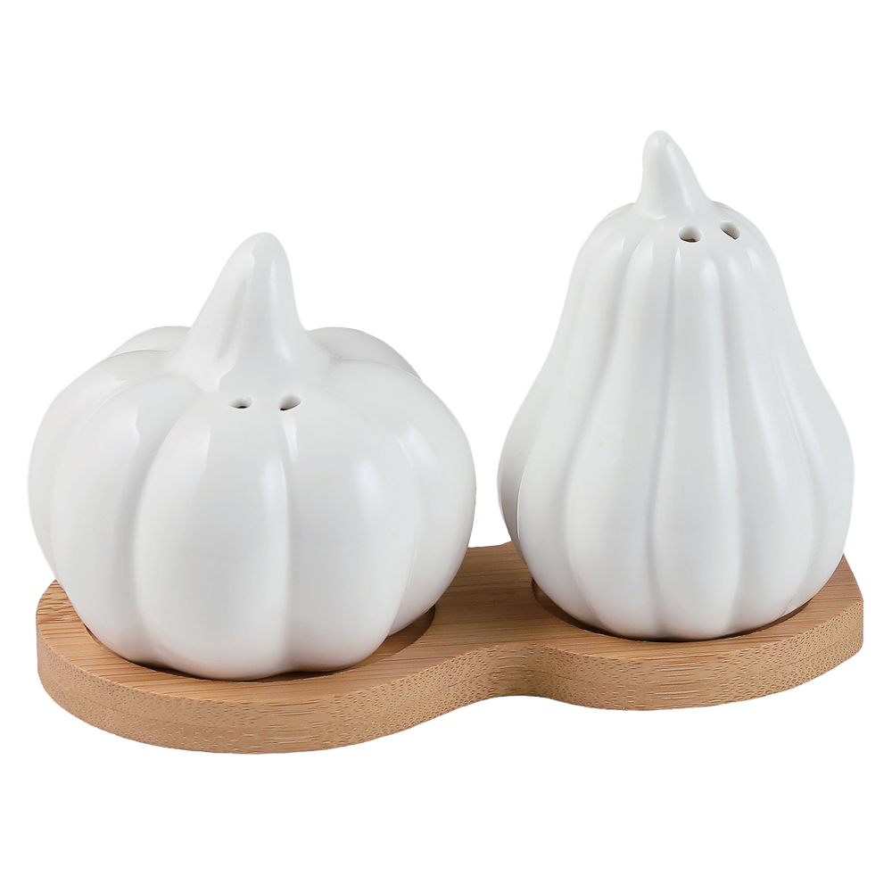 Набор для специй Тыквы тм MILLIMI, 80мл + 70мл, фарфор, бамбук, арт.№ 816-281