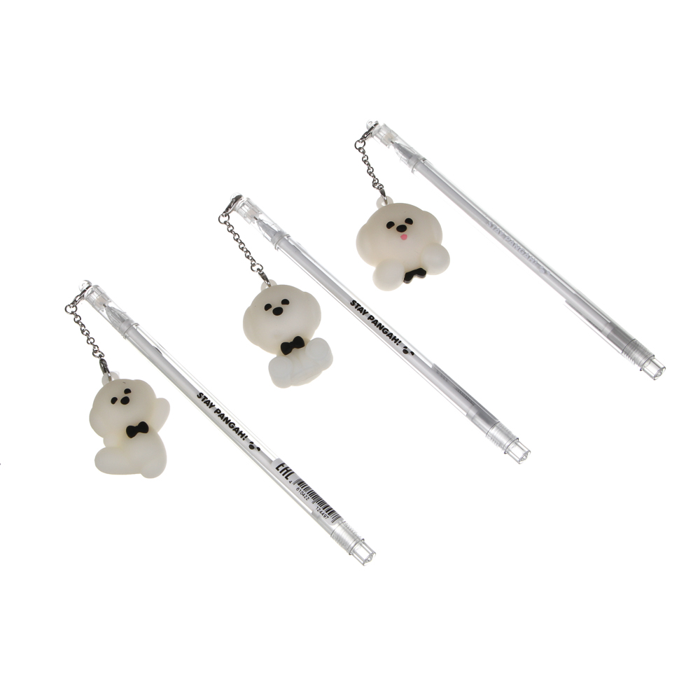 Ручка гелевая черная 0,5мм, с брелоком в виде сумочки с собачкой, PP+мягкий пластик, 3диз., шоу-бокс, арт.№ 591-349