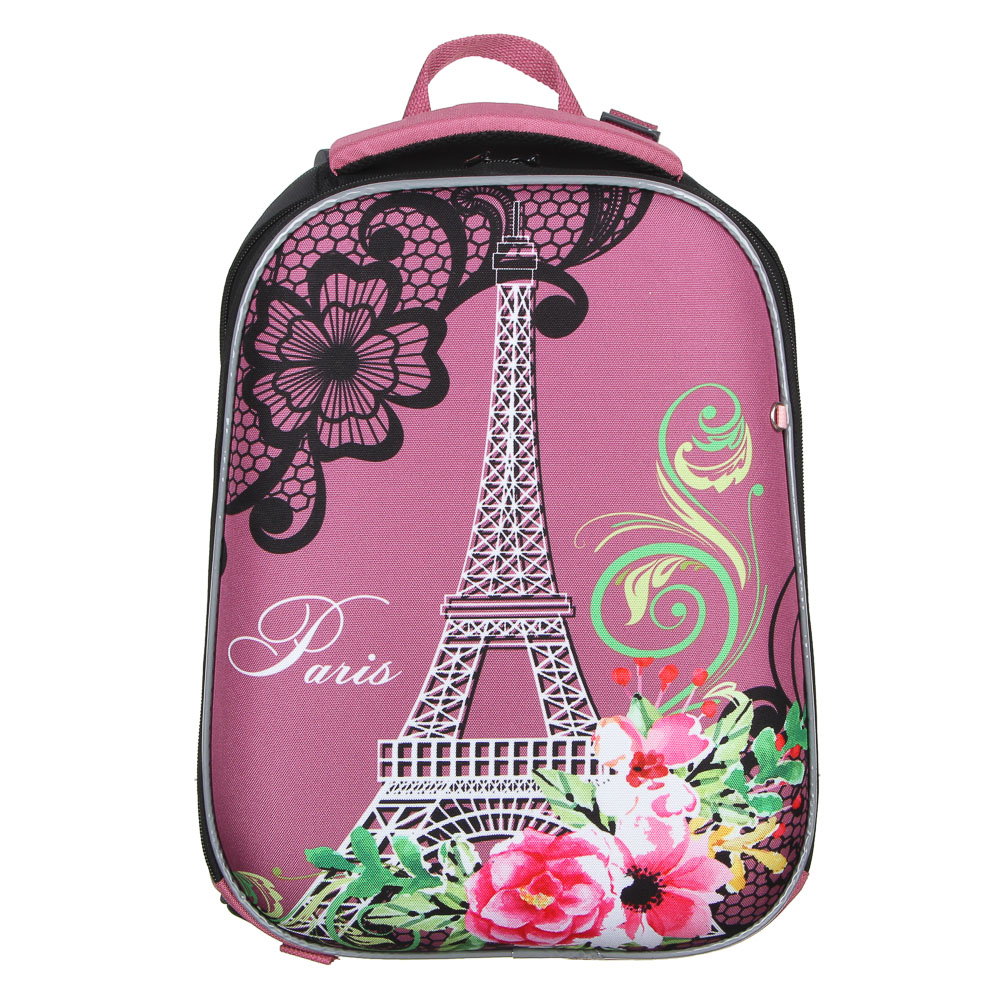 Миракл Пэрис Рюкзак школьный жесткий, 37x28x16см, ПЭ, 2отд, 1карм, эргон.спинка, лямки рег.по росту, арт.№ 254-260