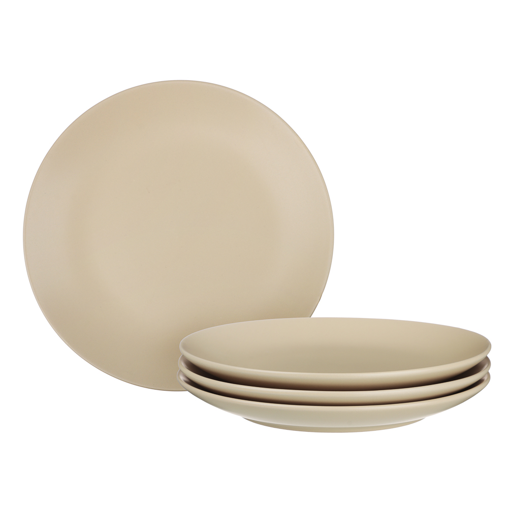 Набор столовой посуды MILLIMI 16 предметов (тарелка 26 см х 4 шт., тарелка 20 см х 4 шт., салатник 650 мл х 4 шт., кружка 340 мл х 4 шт.), керамика, кремовый, арт.№ 824-235