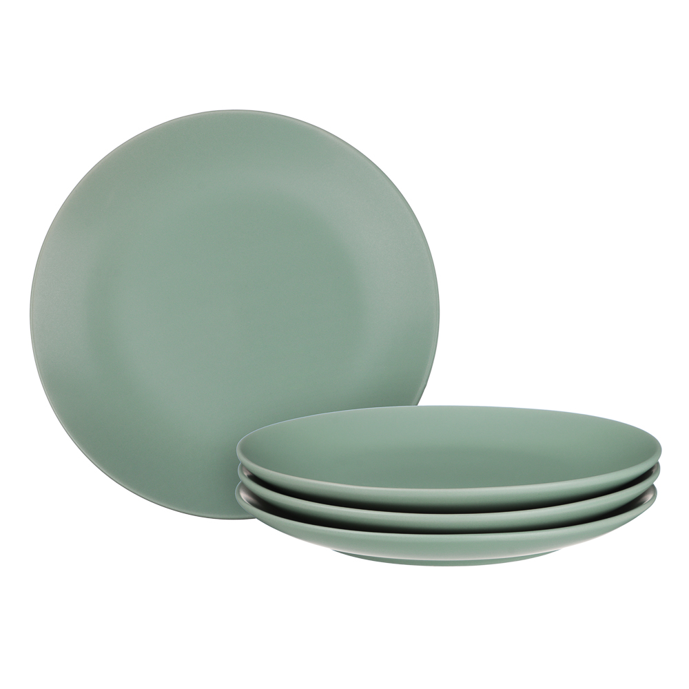 MILLIMI Набор стол.посуды 16пр(тар26см*4, тар20см*4, салатн650мл*4, кружка340мл*4) керамика, оливков, арт.№ 824-236