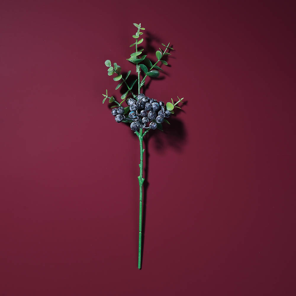 LADECOR Ветка с ягодами искусственная, 34 см, пластик, ткань, арт.№ 409-189