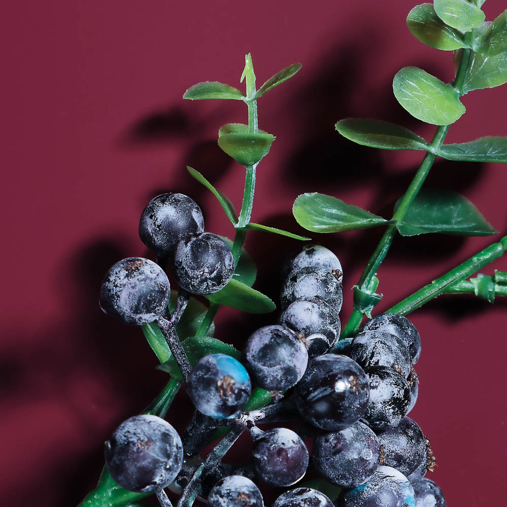 LADECOR Ветка с ягодами искусственная, 34 см, пластик, ткань, арт.№ 409-189