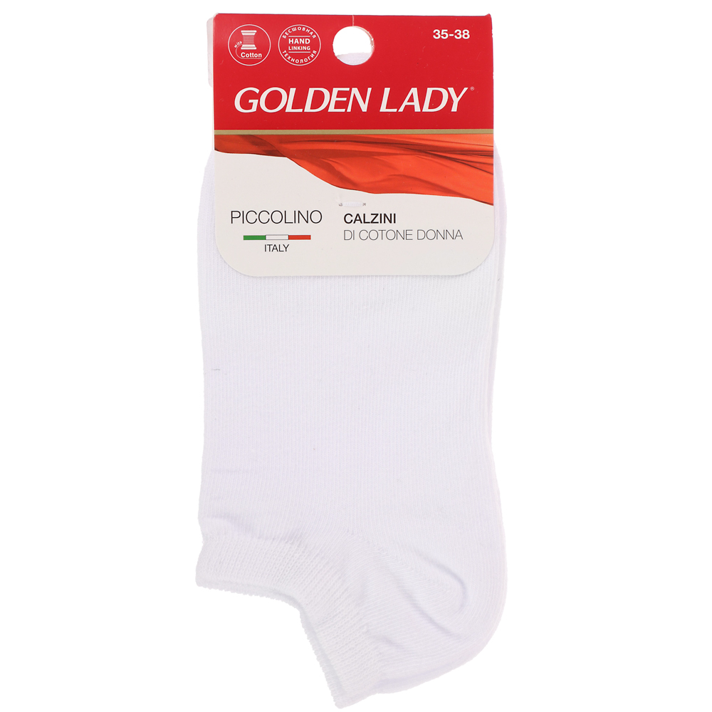 GLD Piccolino Носки женские супер-укороч., 35-38, 80% хлопок, 15% полиамид, 5% эластан, бел., арт.№ 019-482
