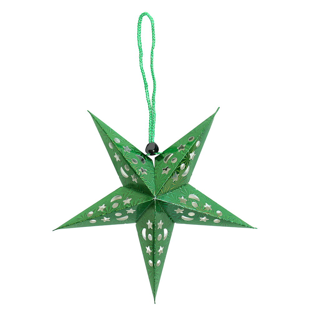 СНОУ БУМ Звезда 5-конечная 30 см, бумага, зеленый, арт.№ 379-340