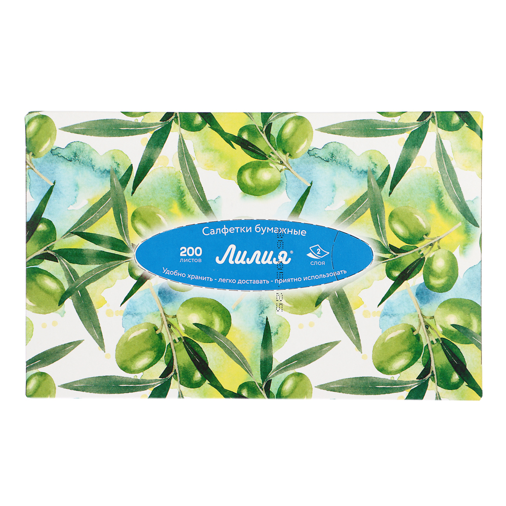 Салфетки бумажные двухслойные Лилия non-stop, 4 дизайна, 200л, арт.№ 912-030