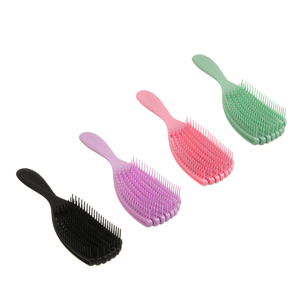 Расческа массажная веерная тм ЮНИLOOK, 23 см, пластик, 4 цвета, арт.№ 319-247