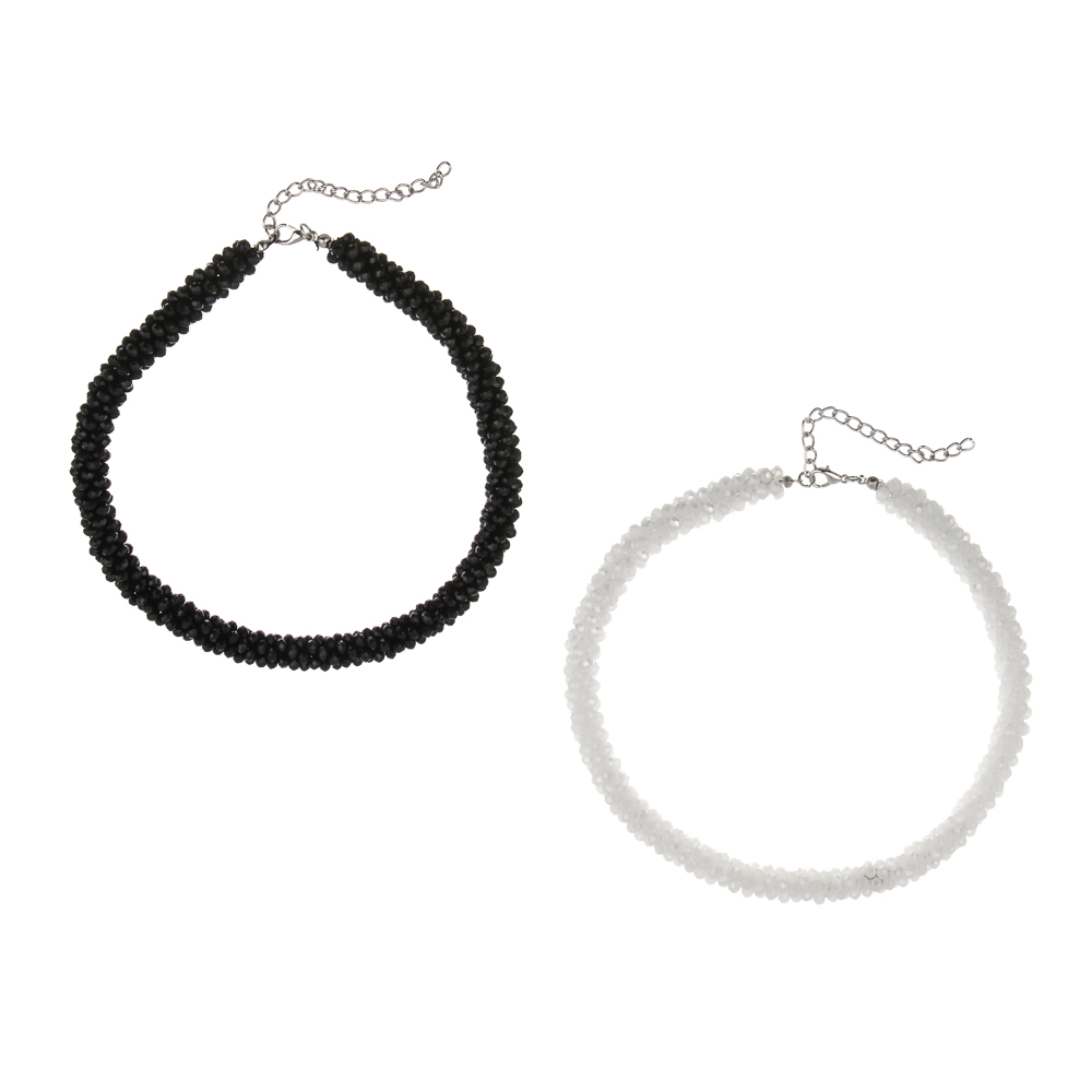 Колье на шею 37-42см, медь, стекло, 2 цвета, БЖ25-17, арт.№ 023-024