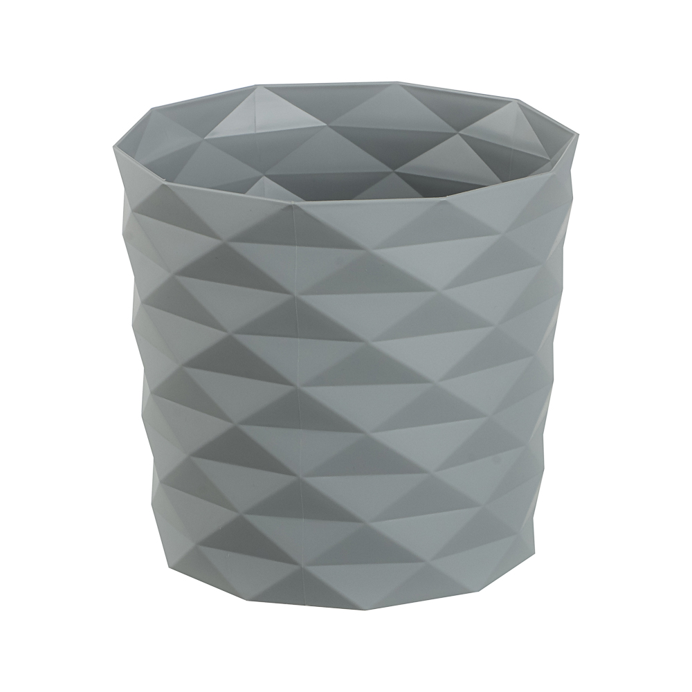 Кашпо для цветов "Диамант" 1,5л, d14см, h13см, цвет серый жемчуг, арт.№ 164-422