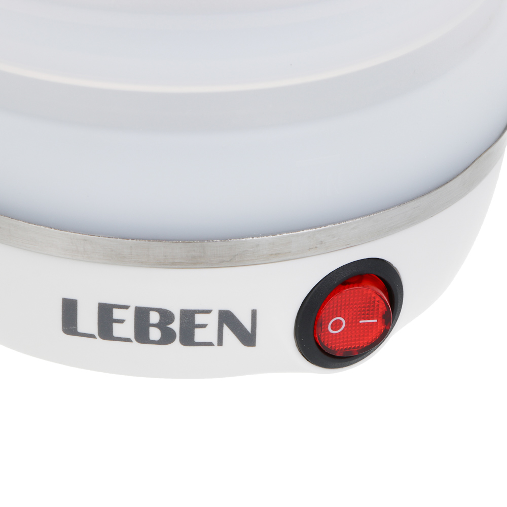 Чайник электрический тм LEBEN 600мл, 600Вт, складной, силикон, пластик, белый, арт.№ 291-109