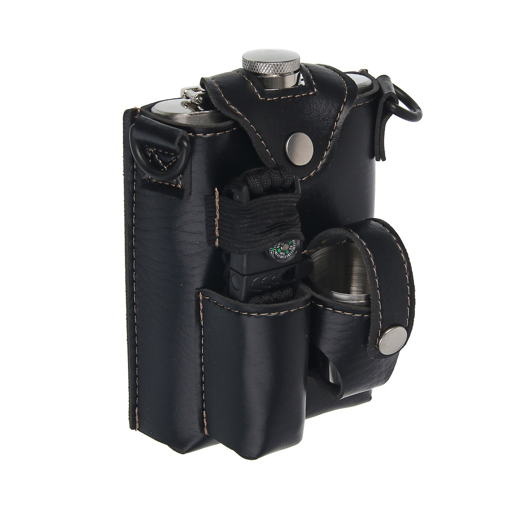 BY Русские супергерои Набор походный командирский, фляга, 3 стопки, нерж.сталь, арт.№ 123-068