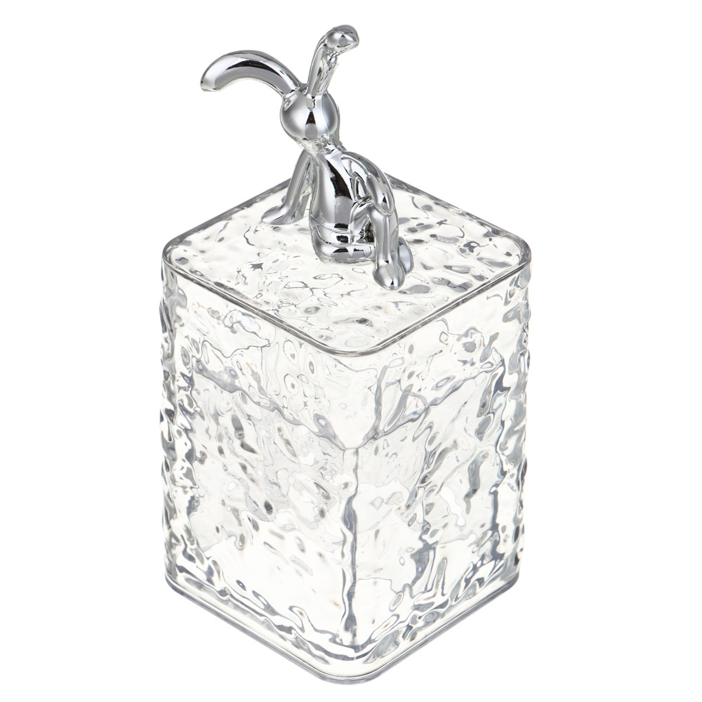 ЮНИLOOK Органайзер для мелочей с декоративной крышкой, 6,5х8,8см, PS, прозрачный, ВЗ24-35, арт.№ 357-319