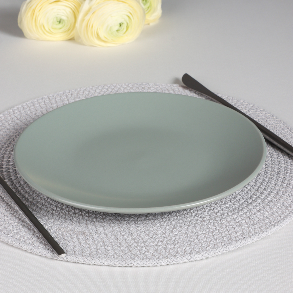 MILLIMI Тарелка десертная 20х2.5см, керамика, оливковый, арт.№ 824-165